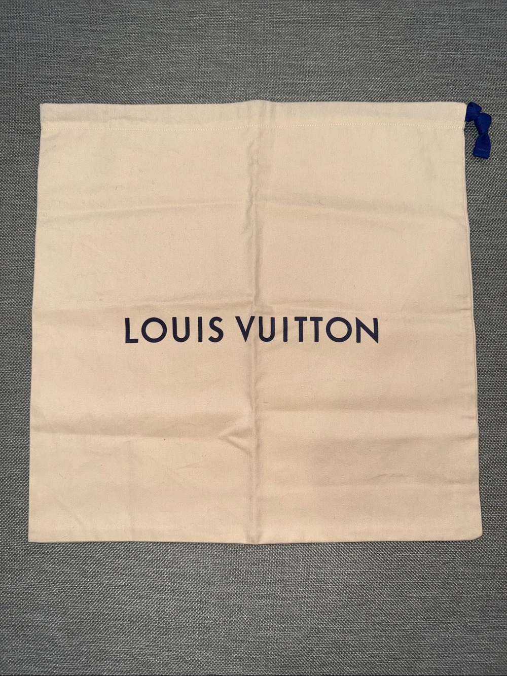 Louis Vuitton beige cotton dust bag with drawstring